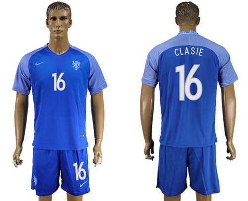 Holland #16 Clasie Away Soccer Country Jersey